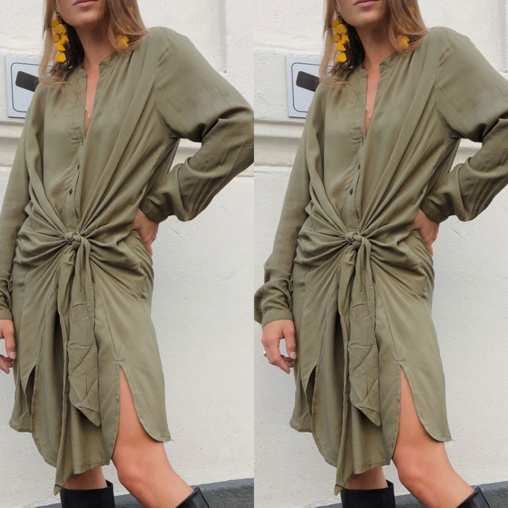 Rabens Saloner tie front dress